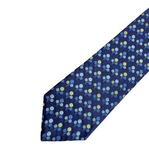 Ted Baker London Textured Blue Floral Berry Pattern Silk Tie Geometric